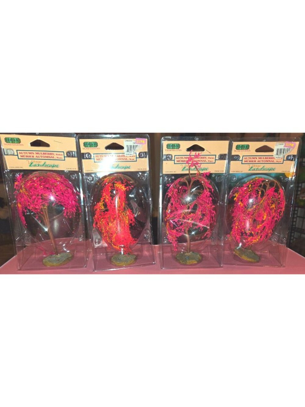 Lemax Autumn Mulberry Medium Village Landscape Trees Set Of 4 2004 New In Packag